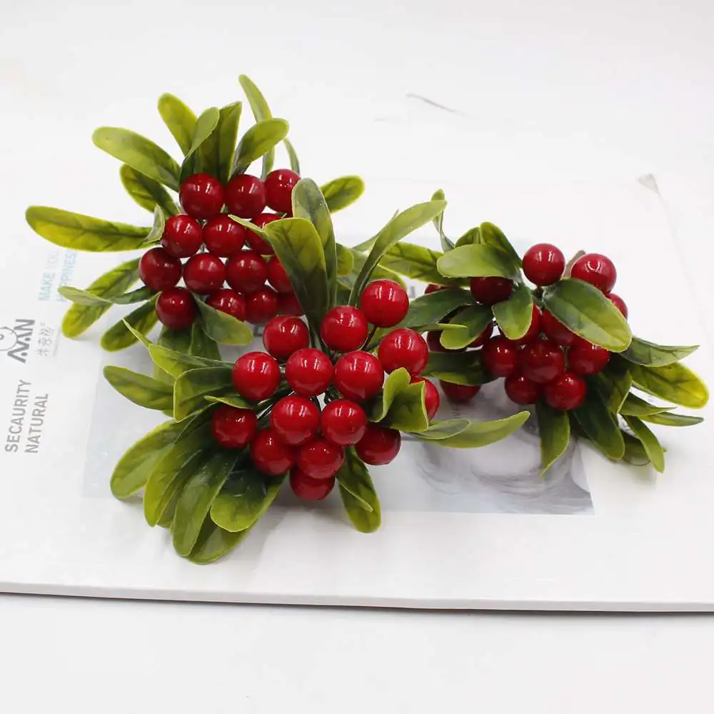 

Christmas Decoration New Year Mini Christmas Red Berries Berries Small Red Fruits Home Decor Christmas