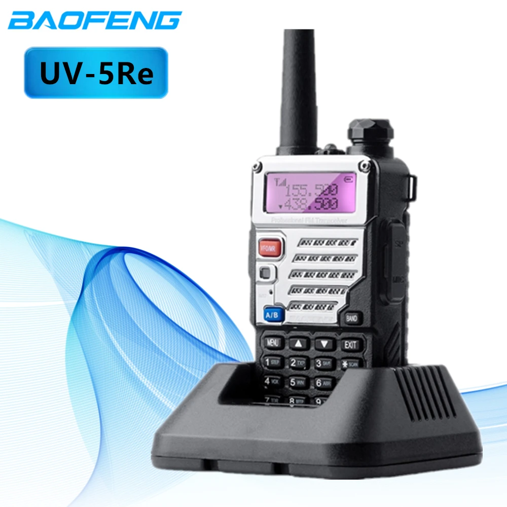 

Baofeng UV-5RE Dual Band Walkie Talkie 5W 128CH UHF VHF FM VOX Display Pofung Two Way CB Ham Radio Comunicador Walkie-Talkie
