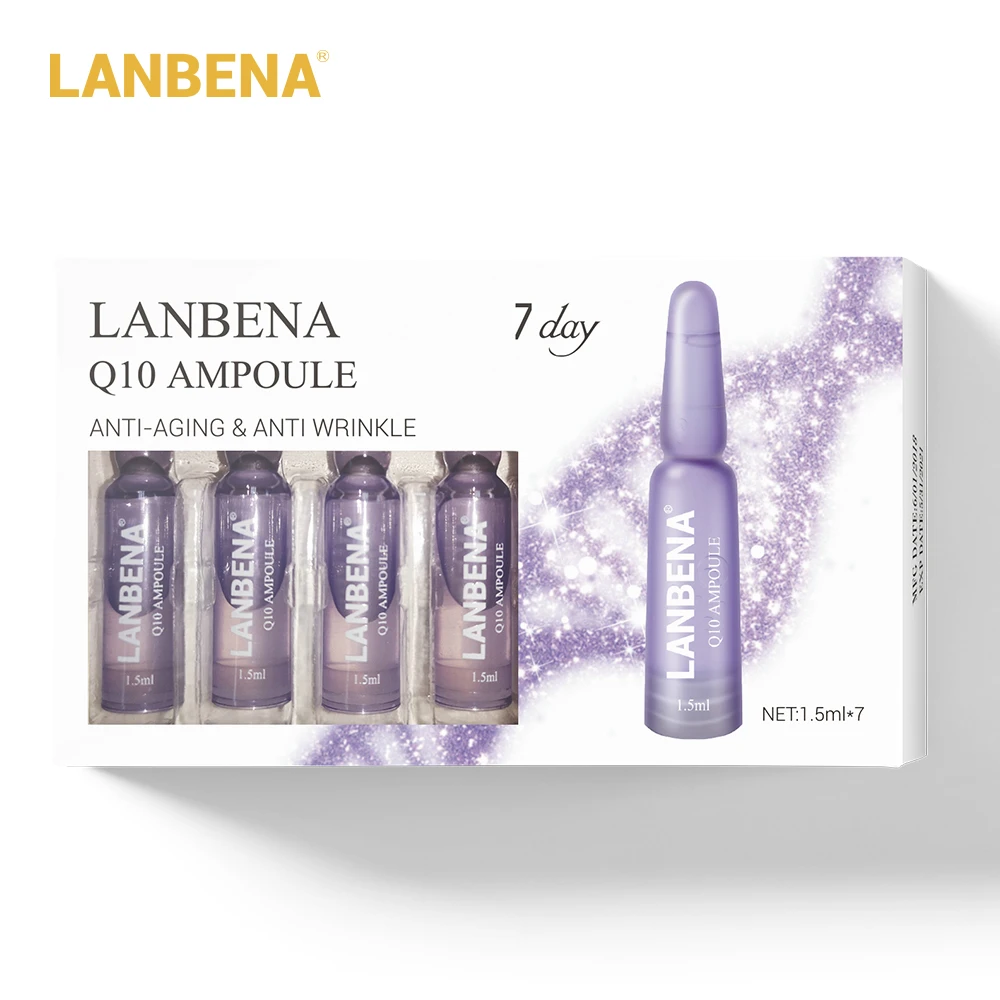 LANBENA Q10 Антивозрастная ампульная Сыворотка для подтяжки лица подтягивающая увлажняющая питательная Обработка тонкие линии