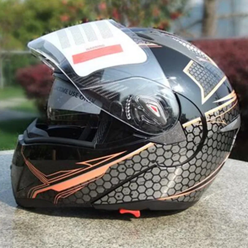 DOT для взрослых флип мото модульные cascos capacetes moto rcycle шлем Зимние гоночные шлемы двойные линзы лучше, чем JIEKAI - Цвет: black red Q62