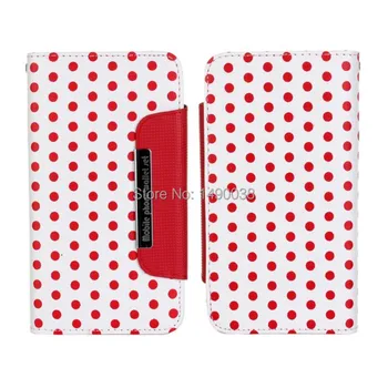 

Newest Polka Dots 2 in 1 Wallet Stand Leather Case Cover For iPhone 6 Plus/6S Plus 5.5inch with Card Holder Free Shipment