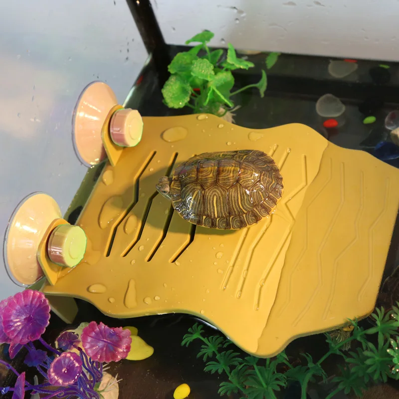 

New 2 Color Aquarium Turtle Floating Island Decoration Turtle Basking Climbing Platform Habitat House For Reptile Frog Tortoise