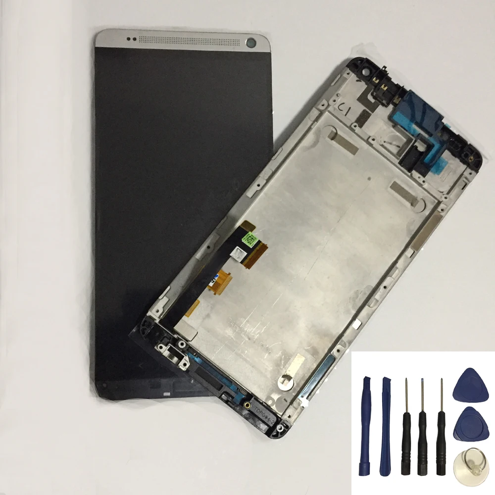 

For HTC One Max 8060 Touch Screen Panel Digitizer Sensor + LCD Display Monitor Panel Module Assembly With Frame + Free Tools