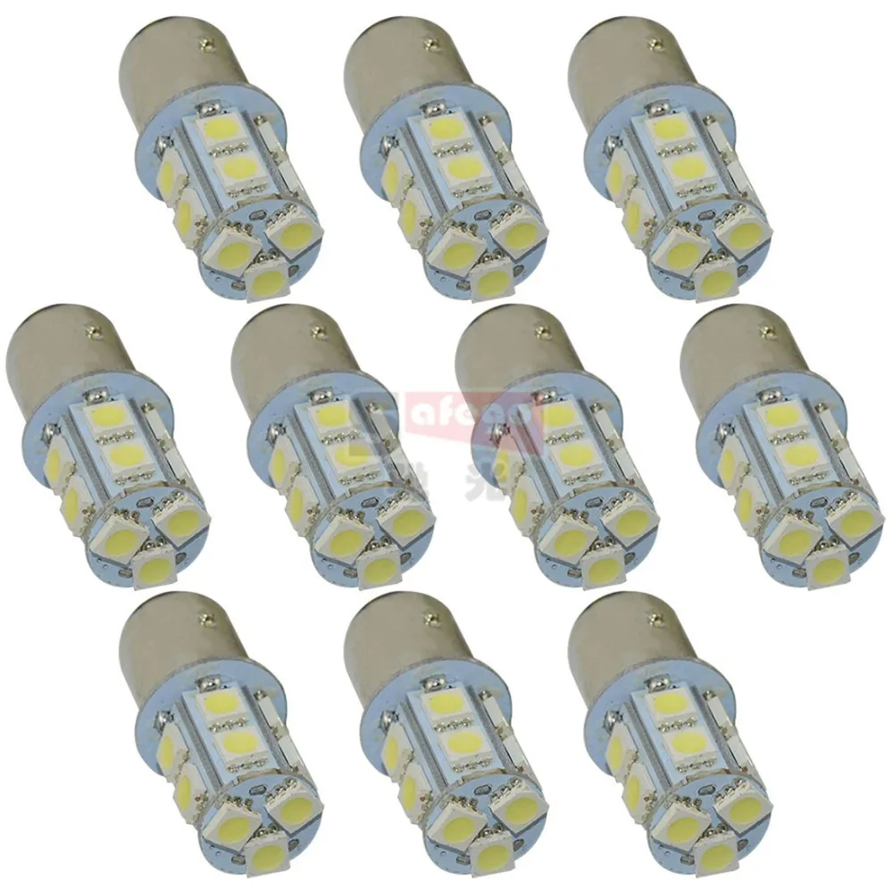 Safego 10 шт. P21W 1156 1157 светодиодный Поворотная сигнальная лампа 5050 13 SMD S25 BAY15D BA15S автомобильный тормозной фонарь светильник s парковка светильник 12V белого цвета