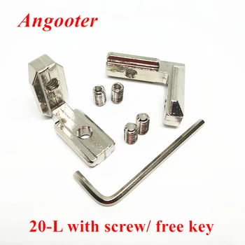 

50pcs 20 Corner T Slot L Shape Aluminum Angle bracket Corner Interior Joint Brackets with Gurb screws for 2020 Aluminum Profile