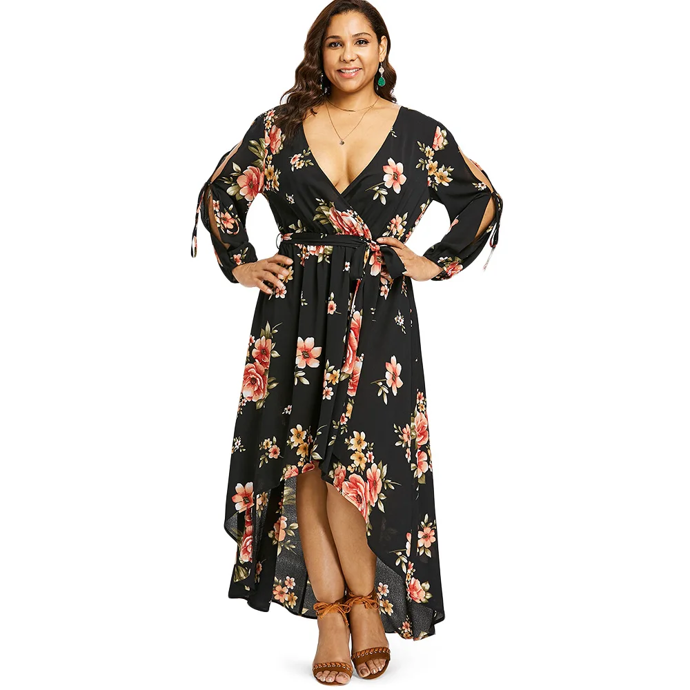 Long Sleeve / Sleeveless Maxi Dresses For Women – Page 18 – Zillalike Round Neck Asymmetric Hem Letters T-Shirts plus size