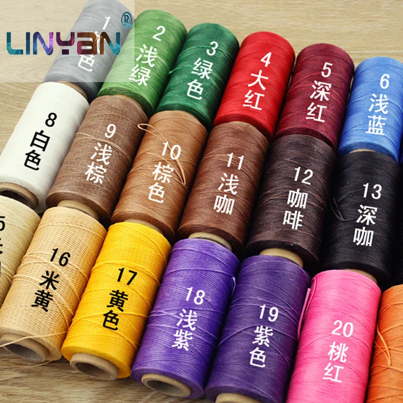 2pcs DIY Leather knit threads Hand sewing flat waxed polyester thread