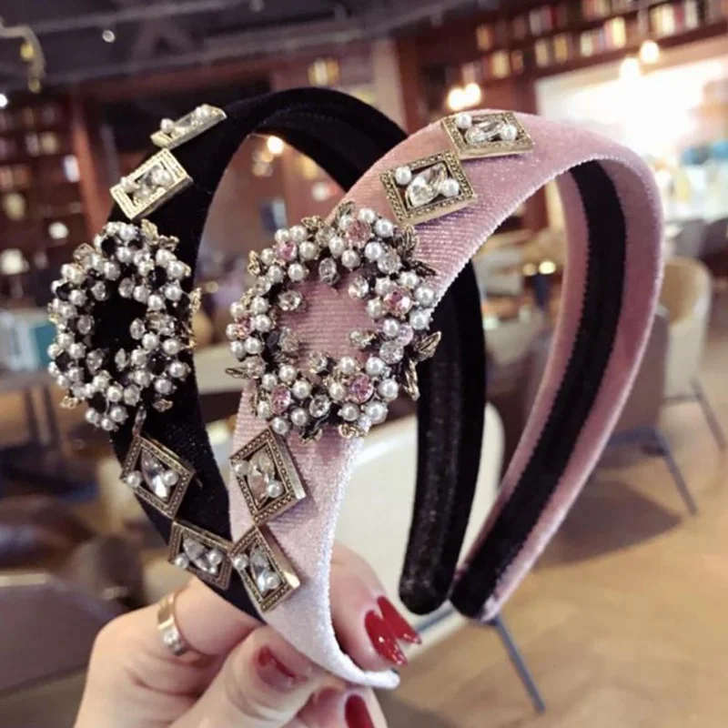 High end Luxury Hair Accessories Diamond Super Flash Solid Color Fabric