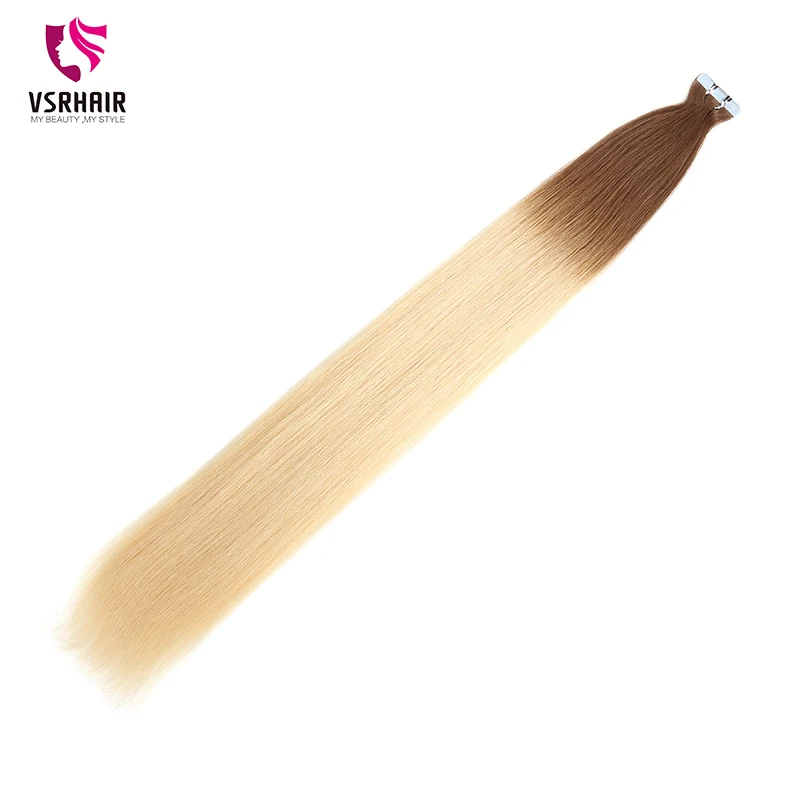 VSR полная кутикула 55 см Омбре цвет чистый Remy человеческие бесшовные двойные