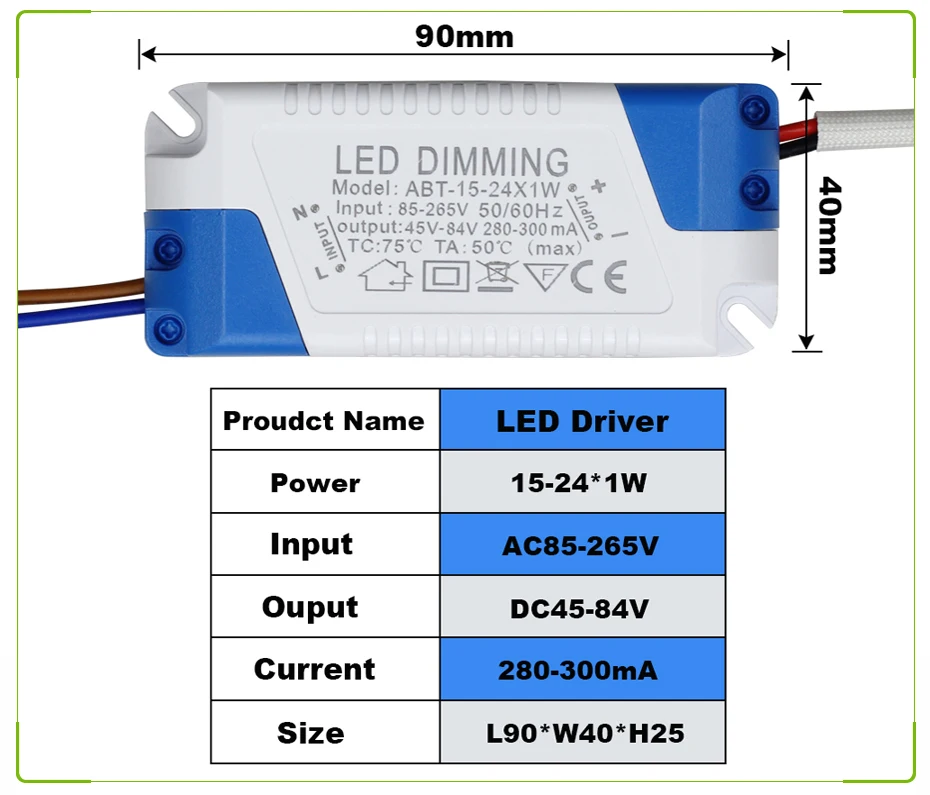 300MA светодиодный драйвер 3-24 Вт Диммируемый светодиодный s блок питания AC90-265V DC3-85V светильник трансформатор адаптер питания для Светодиодный ламп