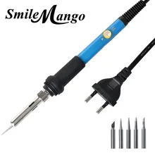 AC 110V / 220V 200-450 Temperature 60W Electric Soldering Iron + 5PC Soldering Iron Tips For SMT SMD Solder Rework Repair