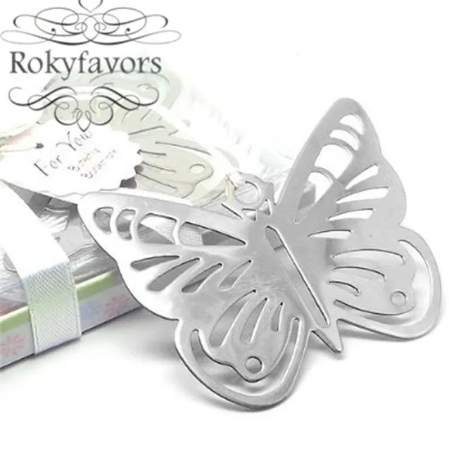 Free Shipping 50pcs Wedding Favors Butterfly Bookmark With Elegant