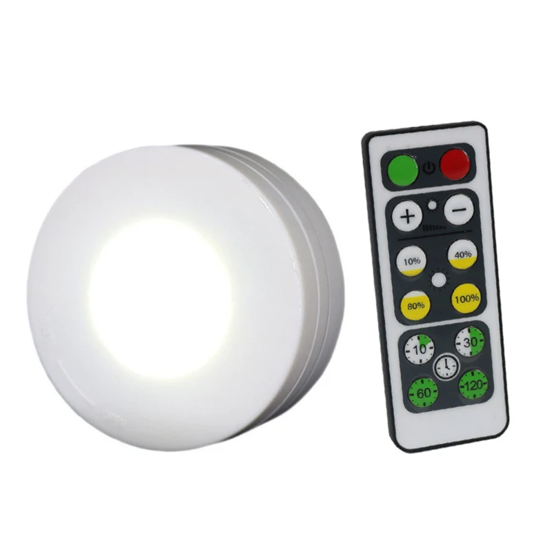 

Wireless Dimmable Kitchen Cabinet LED Puck Night Light for Close Wardrobe Stair Hallway GHS99