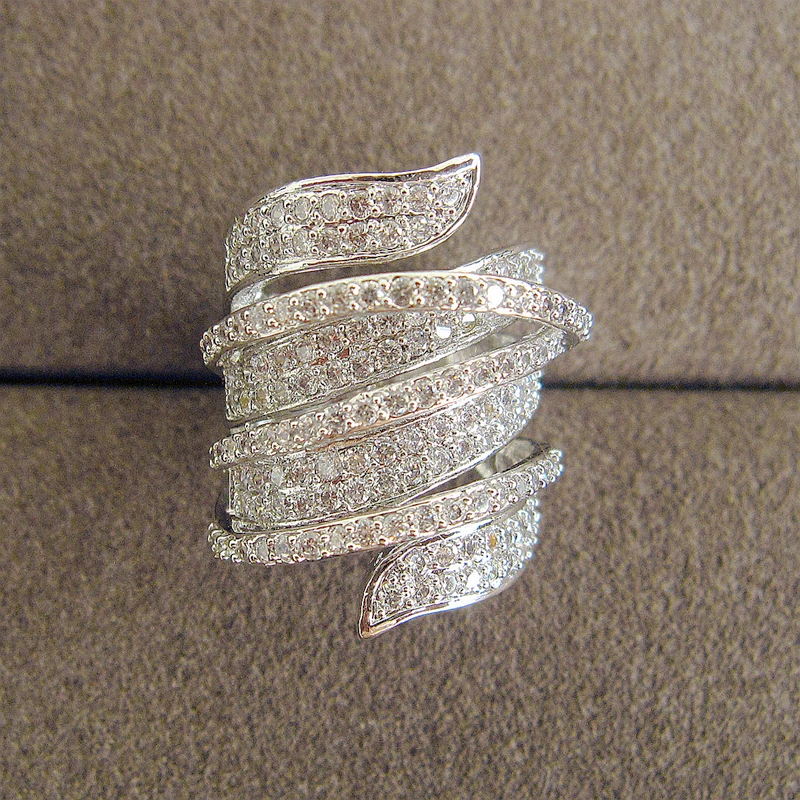 Модные классические большие стереоскопические кольца Marquise AAA с кубическим цирконием, Свадебные/вечерние ювелирные изделия для женщин RC022