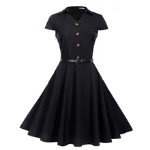 Vestidos de verano para mujeres 2019 Oficina Ropa traje Vintage 50s 60s pin up gran fiesta de Swing Ropa de Trabajo Rockabilly vestido Vestidos