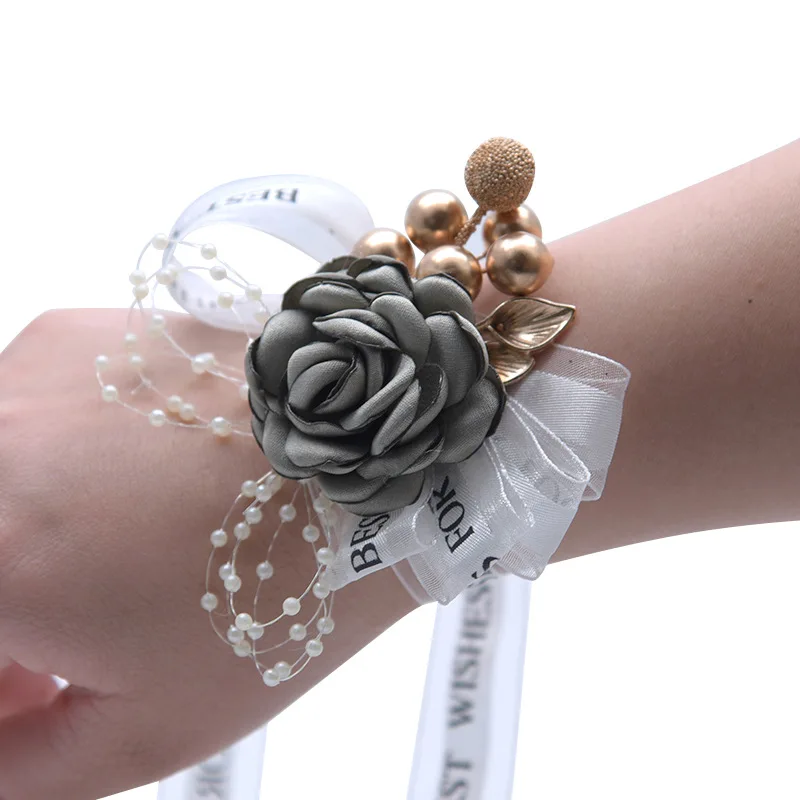 Wedding Corsage Hand Hand Corsage Flowers Flower Bracelet For Bridesmaids Wrist Corsages Accessories Wedding Hands Corsage