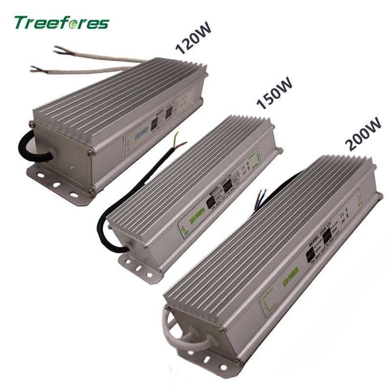 

IP67 Waterproof AC170-265V DC12V 120W 150W 200W Lighting Transformers LED Strips Driver Switch Lights Power Adapter