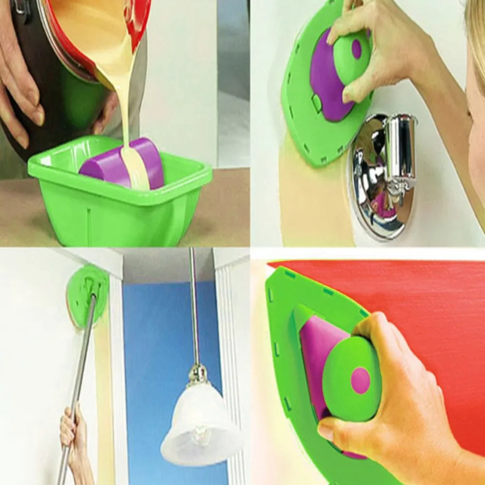 

Point & Paint Easy Paint Pads Point Painting Roller Tray Multifunction Tool Sponge Set Household DIY Painting Kit Drop Shipping