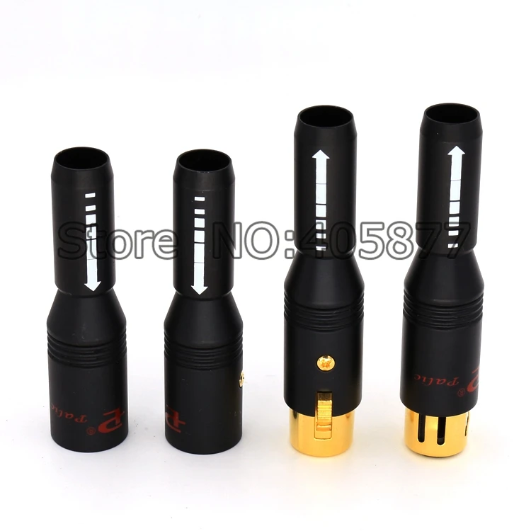 

4pieces Gold Plated XLR Connector Plug Audio balance XLR 3 Pin Plug Cable Mount Balanced Audio Connector Male or Female