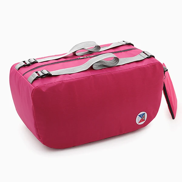 Женские дорожные сумки большой емкости, рюкзаки для отдыха, модные женские Складные рюкзаки, повседневные нейлоновые водонепроницаемые сумки на плечо для мужчин - Цвет: rose red
