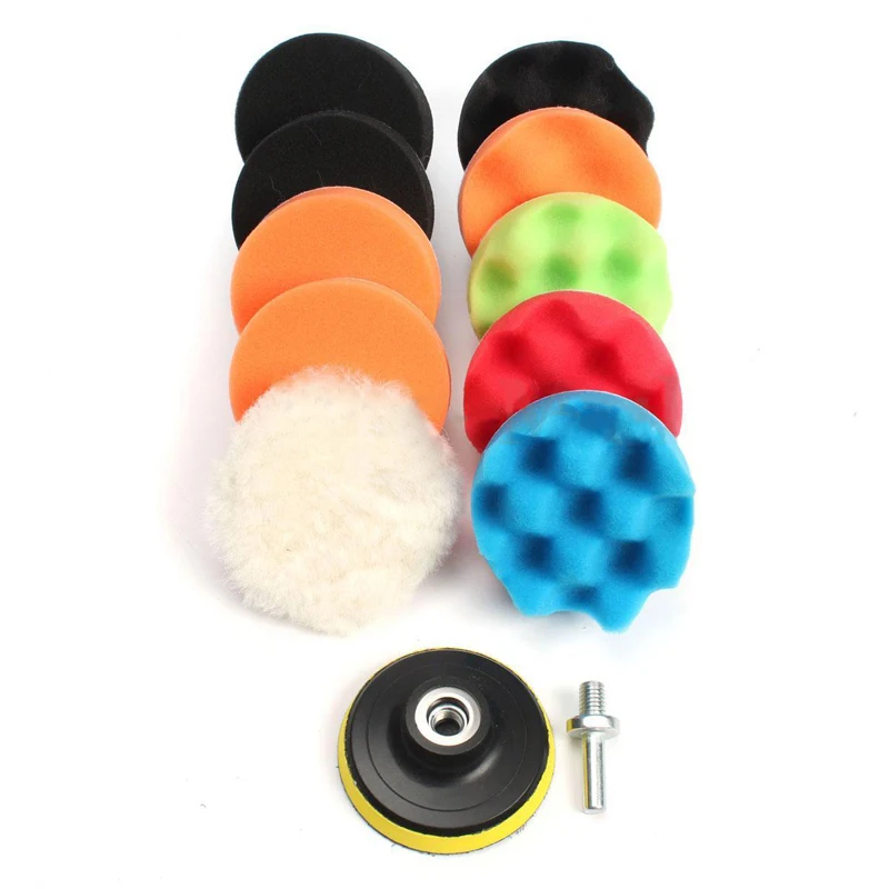 

11Pcs 3/4/5/6/7 Inch Sponge Polishing Foam Waxing Buffing Pads Kit Car Polisher
