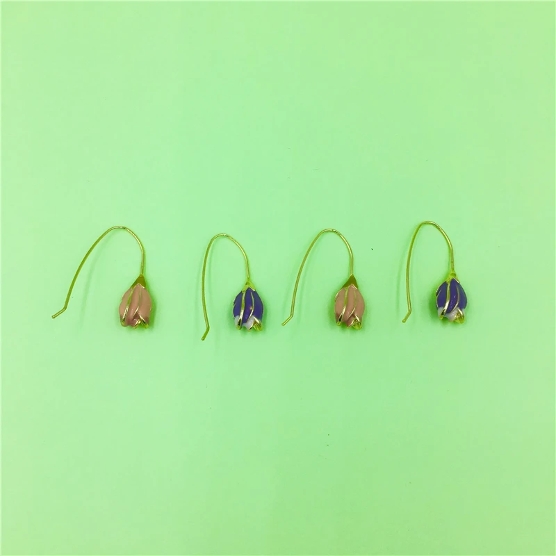 

Korean Earrings Sweet Japanese and Korean Retro Temperament Tulip Earrings Stainless Steel