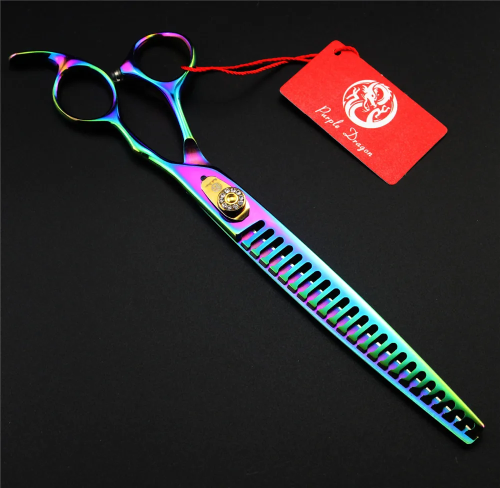 

Colorful 8.0 inch Professional Pet Scissors Set Japan 440C Dog Cat Tesoura Pet Grooming Cutting Scissors Shears And Case Bag Kit
