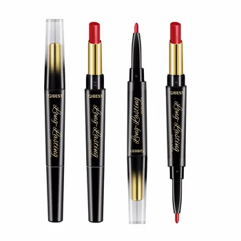 

2 In 1 Dubbele Hoofd Lipstick Lip Liner Potloden Waterdichte Langdurige Pigmenten Naakt Lipliner Pen Lips Makeup Beauty