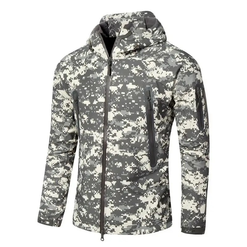 Lurker Акула кожа мягкая оболочка Военная тактическая куртка мужская водонепроницаемая ветрозащитная теплая куртка камуфляж с капюшоном армейская одежда - Цвет: 3