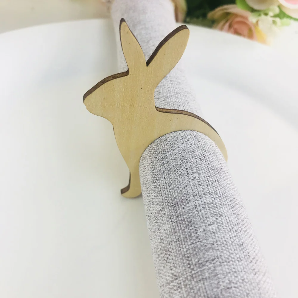10pcs Engagement Party Decor Bunny Napkin Rings, Easter Table Setting, Easter Decor, Farmhouse Easter