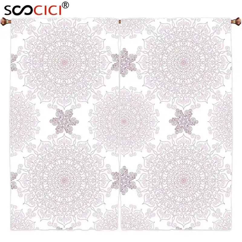 Window Curtains Treatments 2 Panels Purple Mandala Victorian