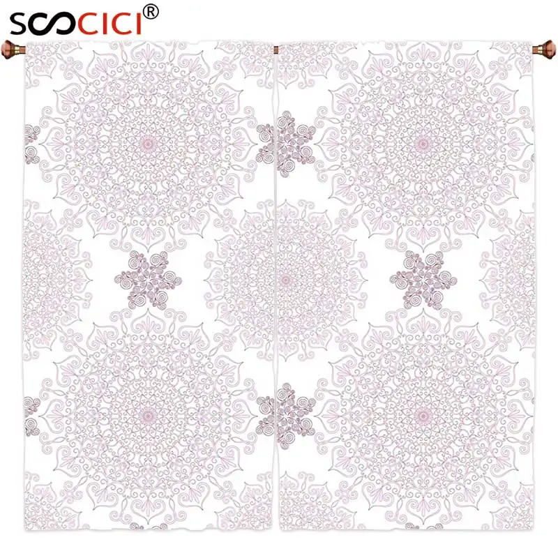 Window Curtains Treatments 2 Panels Purple Mandala Victorian