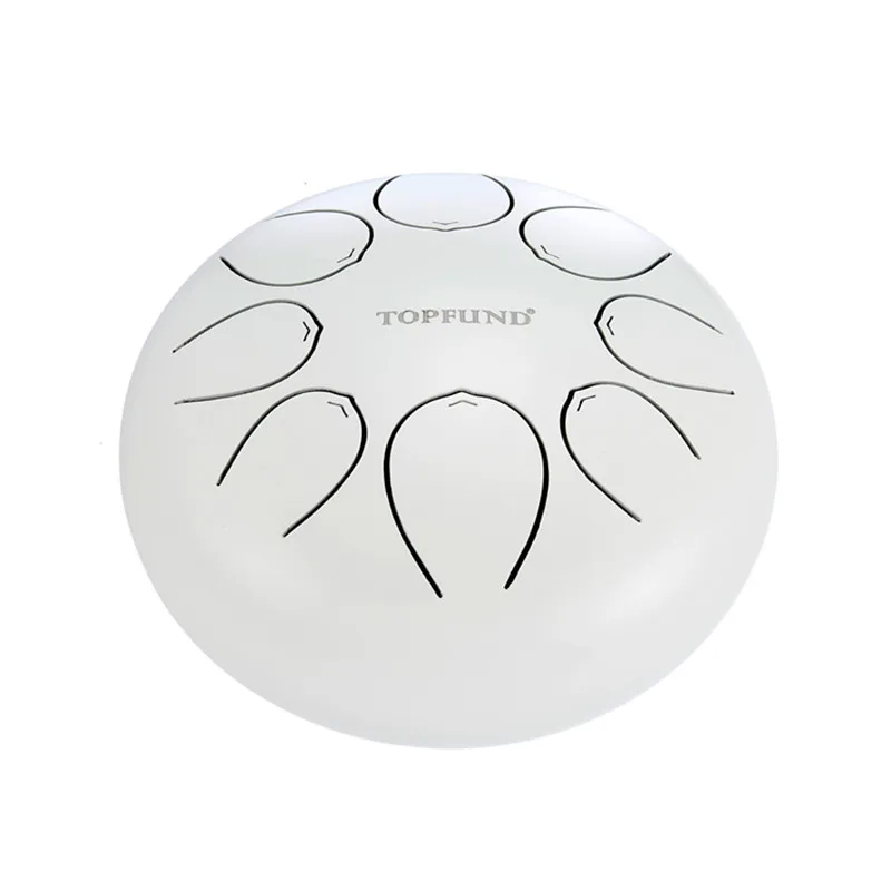 

TOPFUND Perfect Quality Steel Tongue Drum White Color 10"- D Major with Free Bag and Mallet