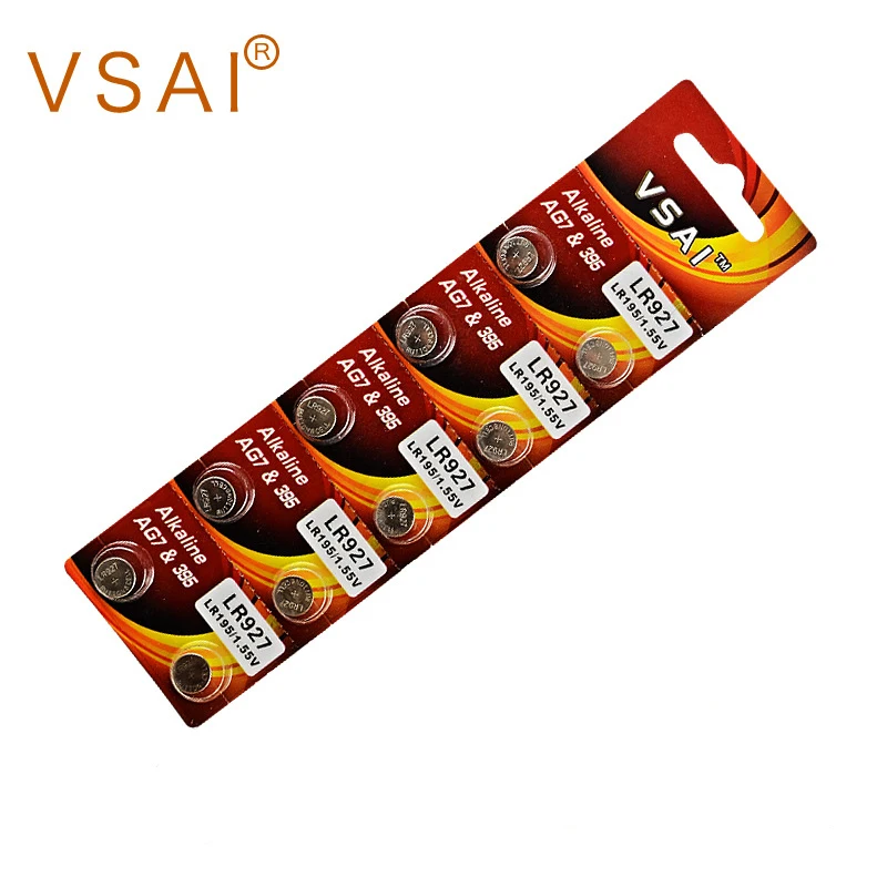 

VSAI 10pcs 1.5V AG7 395 SR927SW LR927 Watch Battery Button Cell Batteries For Watches Cameras