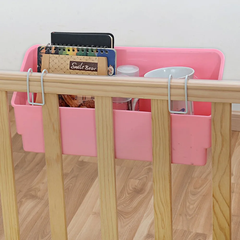 طالب السرير شنقا سلة متعددة الوظائف سلة التخزين مع هوك المنزل عنبر المنظم الهاتف مجلة حامل كتب