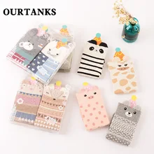 Caramella/брендовые носки Kawaii с животными, Милые Японские Женские Носки с рисунком панды и медведя, 4 пары носков в подарочной упаковке