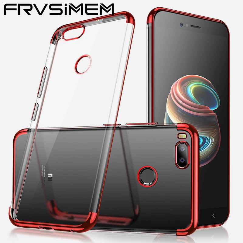 

Frvsimem Plating Transparent TPU Case For Xiaomi Mi 8 SE 6 A1 RedMi 5 Plus 5A 4A 4X Pro Prime Note 4 Global Version S2 Soft Case