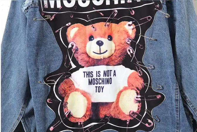moschino bear denim jacket