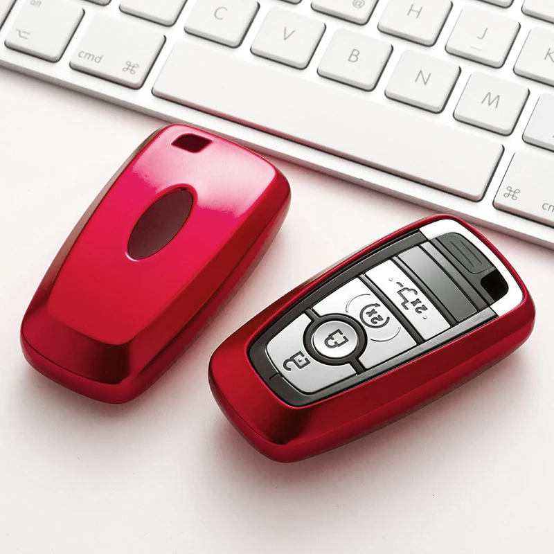 

For Ford 2017 New Mondeo Edge Explorer Taurus Flex Escape Mustang Smart TPU Car Key Case Cover Shell Keychain Holder Car Styling