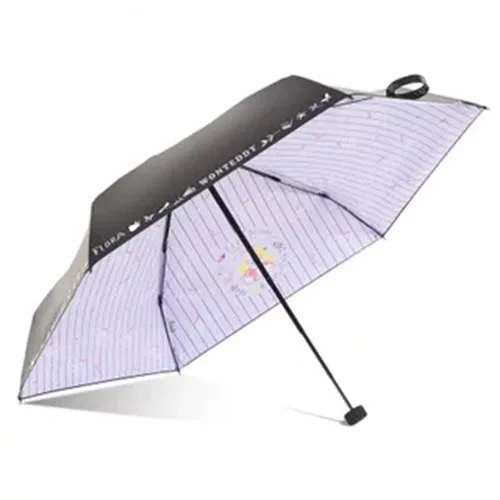Брендовый мини-зонтик для женщин, маленькие модные складные зонты, защита от УФ-лучей, дождевик, карманный зонтик для девочек, Modish Winfproof, портативный подарок - Цвет: Фиолетовый