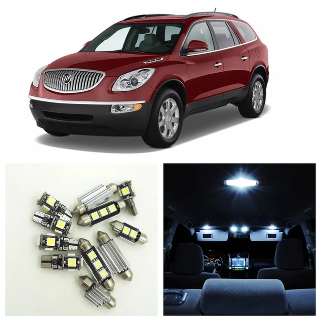 12pcs Xenon White LED Light Bulbs Interior Package Kit For Buick