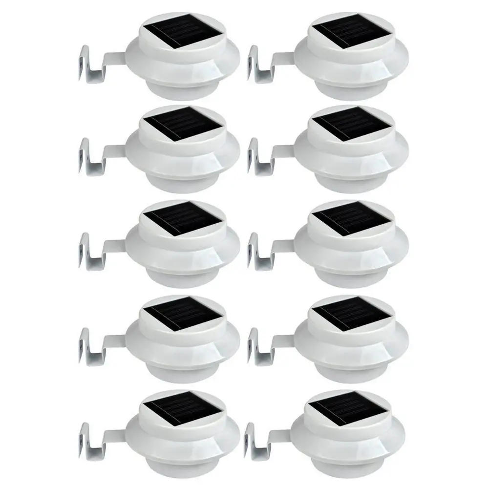 

10 pcs Solar Powered 3 LED Outdoor Light Gutter Pathway with Bracket