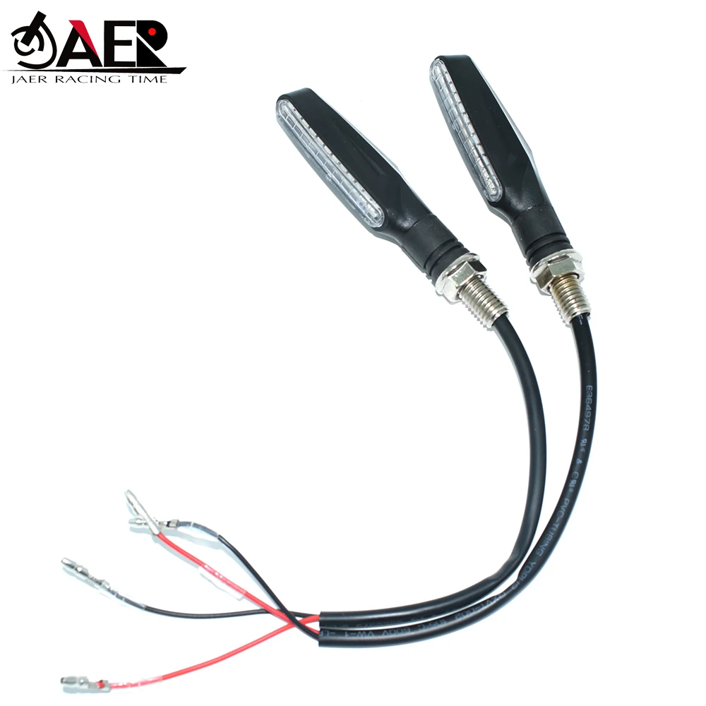 

JEAR 2PCS LED Motorcycle Turn Signals Indicator Runner Sequential Light Streamer Flasher Amber Lamp