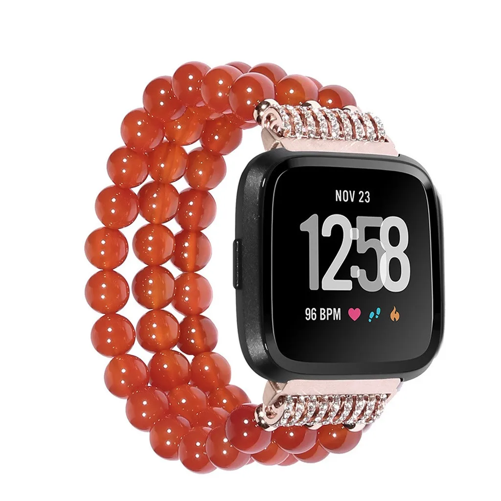 Умные часы Smartband Роскошные бусины-стразы круглые бусины ремешок для часов Ремешок Для Fitbit Versa Lite умные часы ремешки для часов
