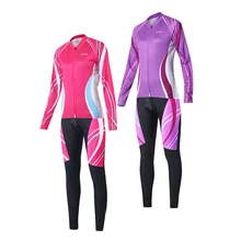 Arsuxeo новые женские длинные рукава Велоспорт Джерси Брюки НАБОРЫ MTB велосипед одежда быстросохнущая рубашка-цвет фиолетовый розовый