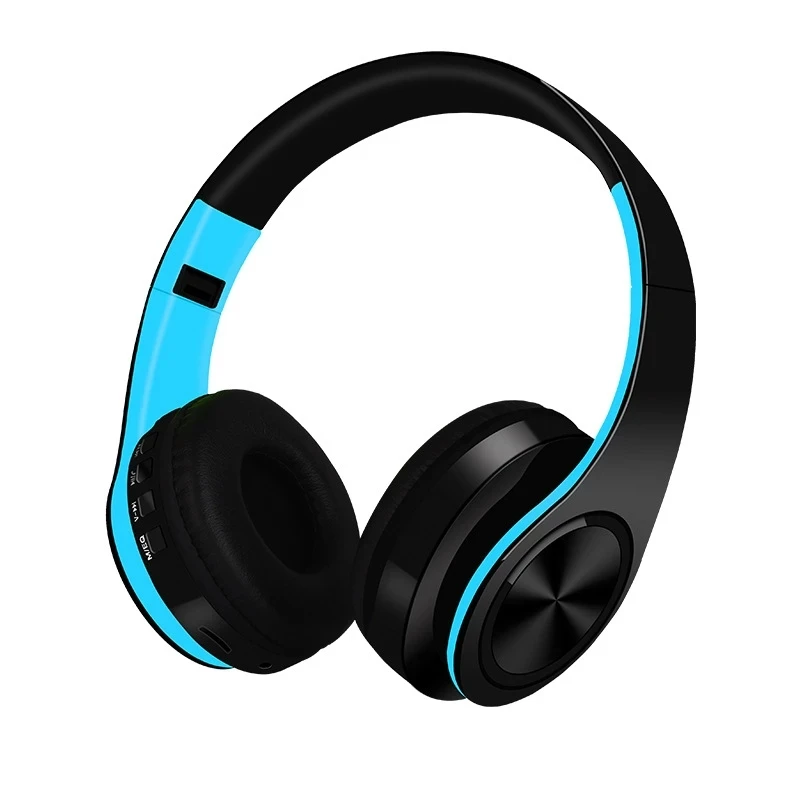blue Беспроводные наушники Bluetooth гарнитура складные наушники регулируемые наушники с микрофоном для ПК мобильного телефона Mp3 - Цвет: blue