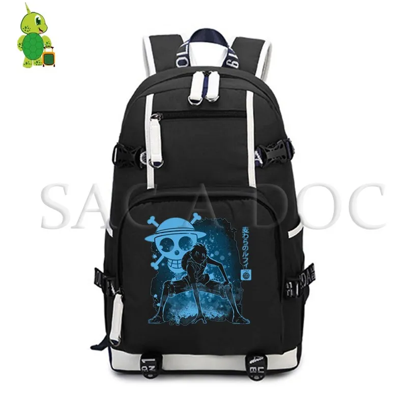 

One Piece Monkey D.Luffy/Roronoa Zoro Fluorescence Backpack Women Men School Laptop Backpack for Teenagers Casual Travel Bags