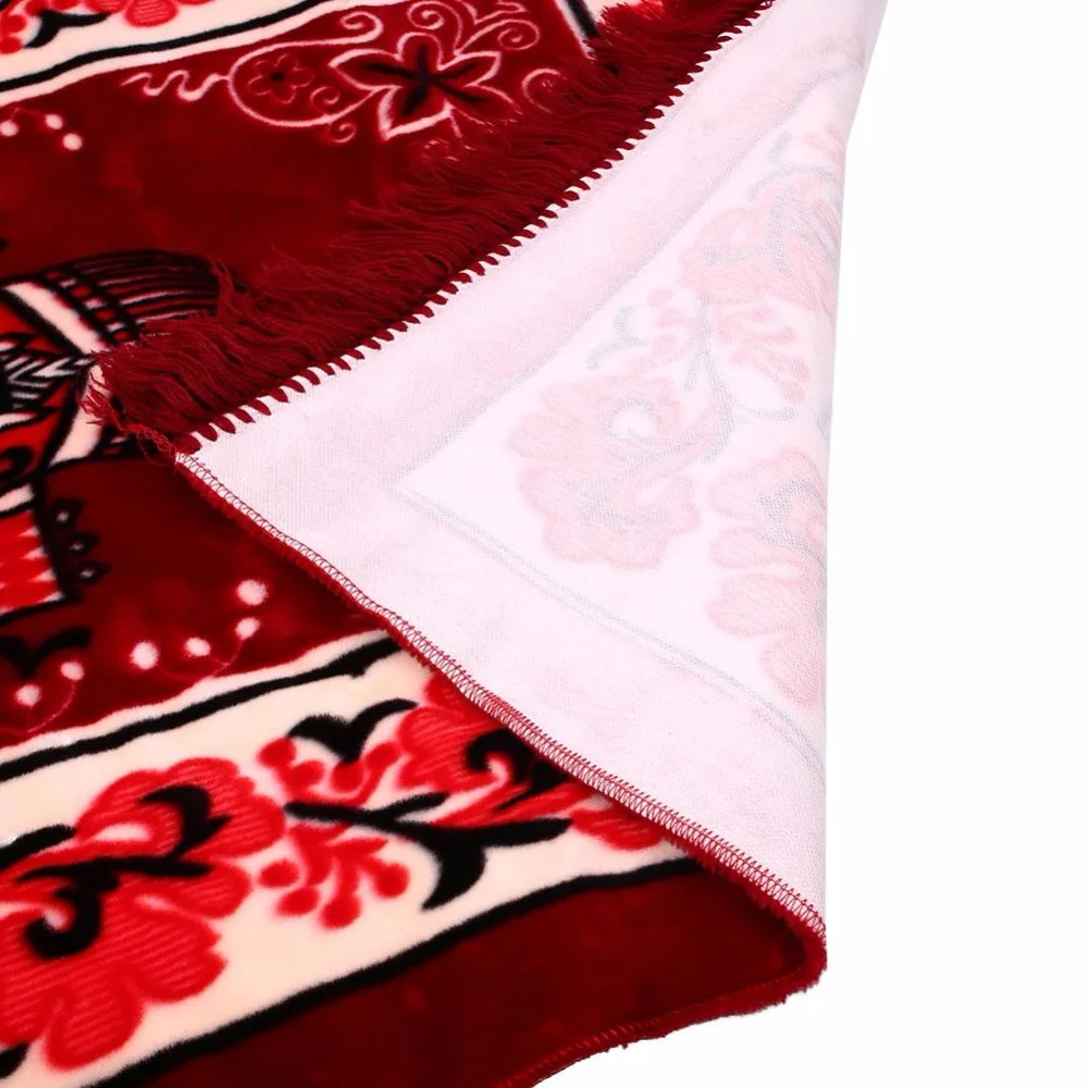 Мусульманский молитвенный коврик бархатный толстый классический мусульманский марокканский плетеный коврик синий красный фиолетовый 124*68 см