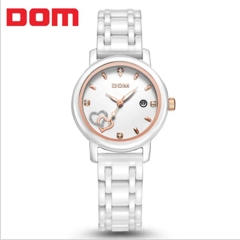 2017 DOM Top Brand Rose Gold Watches Luxury  Women Rhinestone Wristwatches Japan Quartz Watch Waterproof Relogio Feminino