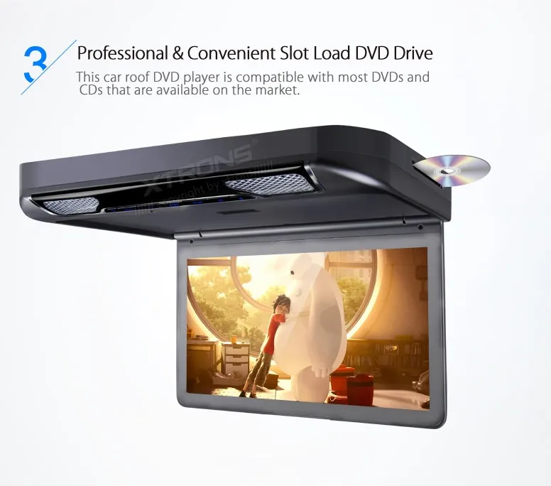 Excellent 13.3" Black Color Car Roof DVD Flip Down Car DVD Roof Mount Car DVD with Built-in HDMI Input & 1920*1080 HD Resolution 5 Excellent 13.3" Black Color Car Roof DVD Flip Down Car DVD Roof Mount Car DVD with Built-in HDMI Input & 1920*1080 HD Resolution 5